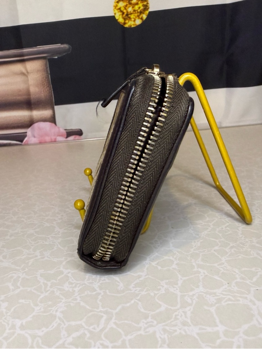 Project Wallet Gucci Monogram Zip Around Wallet in Brown - Picture 3 of 7